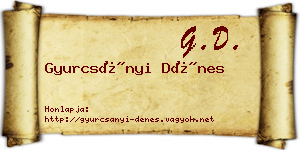 Gyurcsányi Dénes névjegykártya