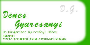 denes gyurcsanyi business card