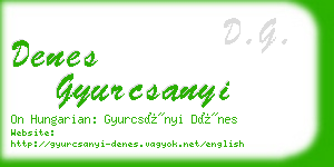 denes gyurcsanyi business card